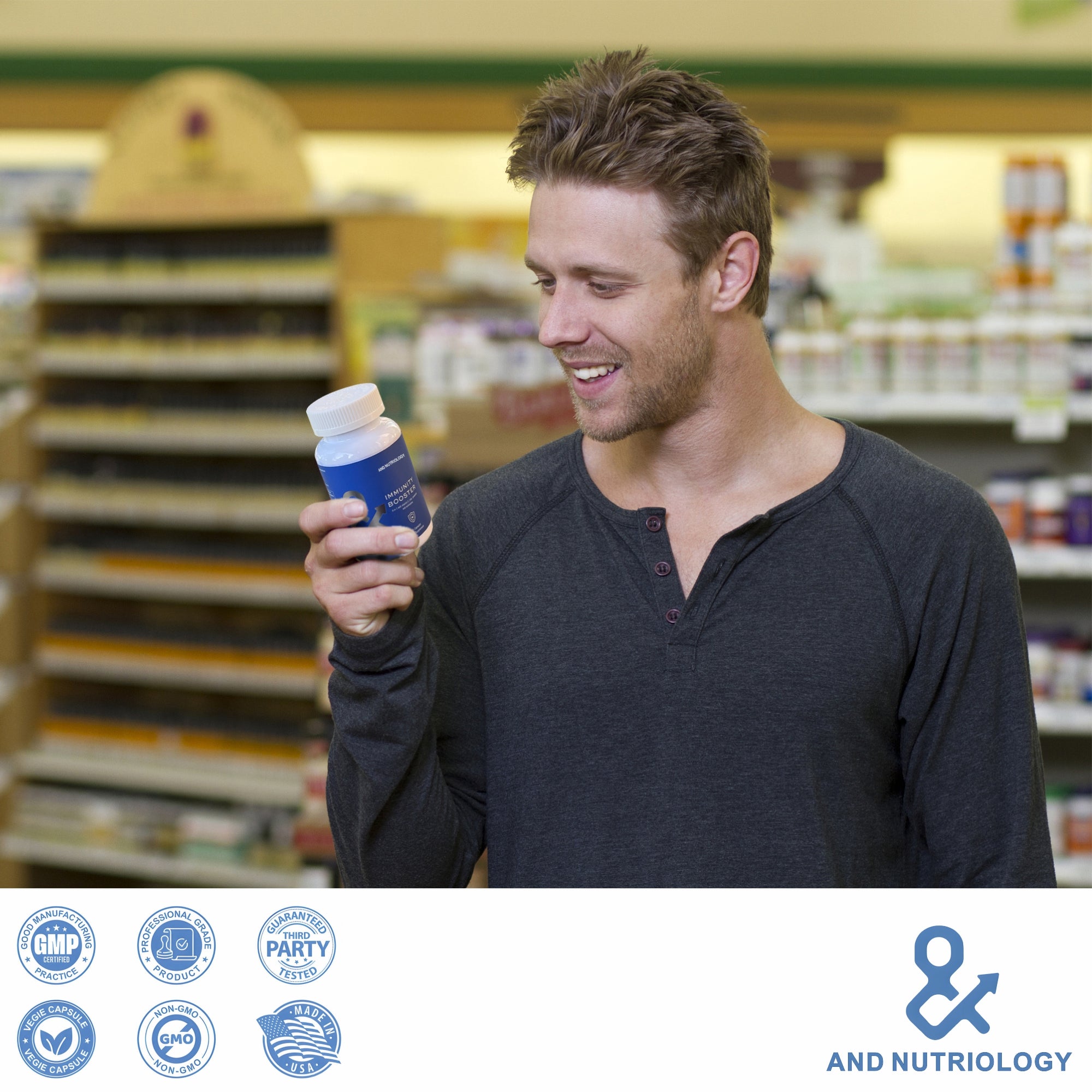 Immunity Booster - 4-in-1 with Vitamin C, Zinc, Quercetin and Echinacea