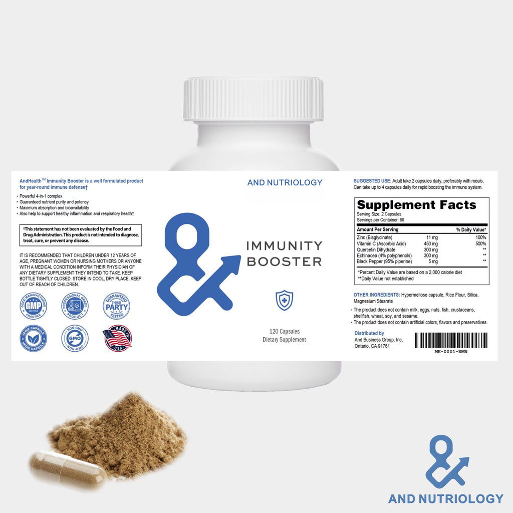 Immunity Booster - 4-in-1 with Vitamin C, Zinc, Quercetin and Echinacea